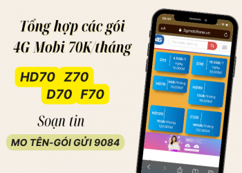 Cách đăng ký gói cước 4G Mobifone 70K 1 tháng