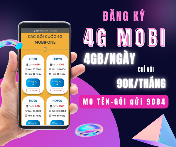 Cách đăng ký 4G Mobifone 90K 1 tháng ưu đãi cực khủng 