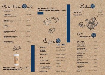 Menu quán Three O’Clock giá bao nhiêu?
